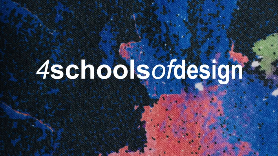 colorful background with the text 4 schools of design. illustration. 