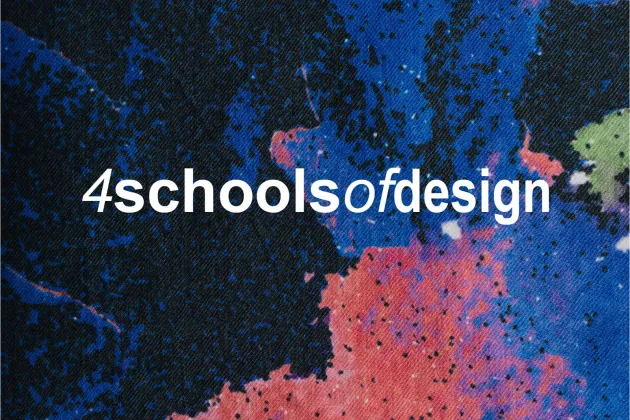 colorful background with the text 4 schools of design. illustration. 