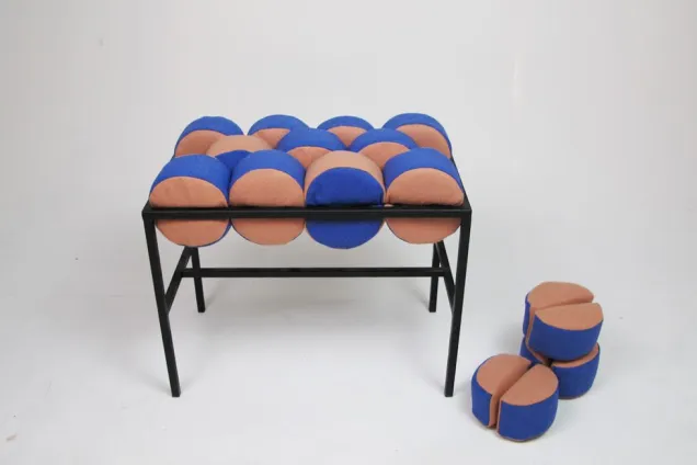 modular cushions assembled into a seat