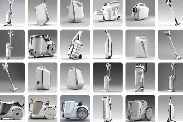 48 AI renders of a vacuum cleaner.