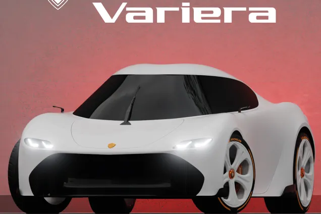 a white car with the koenigsegg logotype