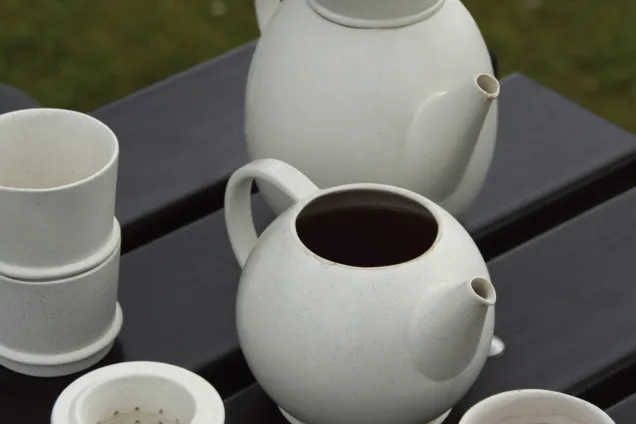 a ceramic tea and coffee set