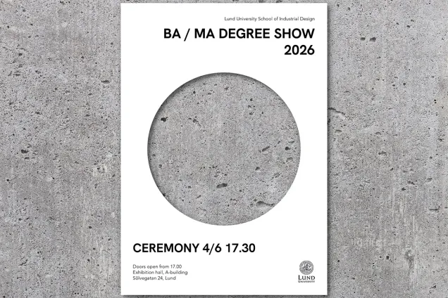 Degree Show poster with a concrete textured background. Illustration. 