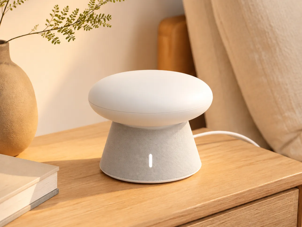 small speaker with an oval shaped top. 3D rendering. 